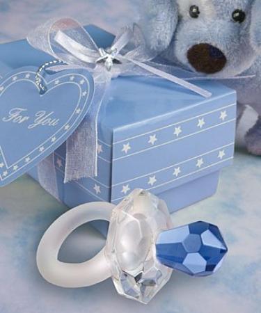 em Choice Crystal /em blue pacifier favors by Fashioncraft