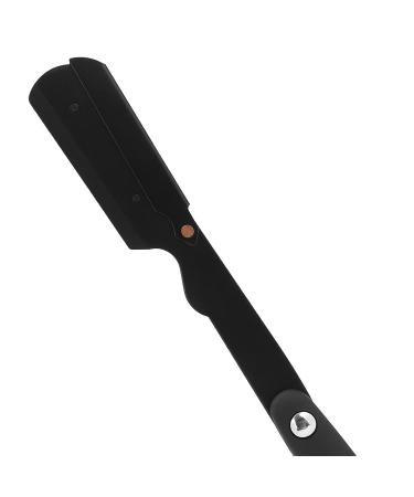 Men's Folding Razor - Classic Manual Straight Edge Hairdressing Tool | Professional Stainless Steel (Black) - Buy Online on GoSupps.com