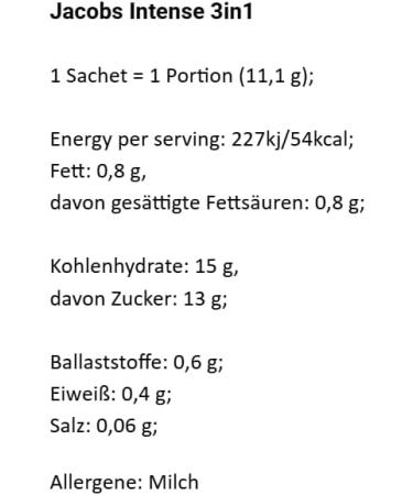 Jacob's Intense 3-in-1 Instant Coffee 48 Single Servings with Intense Coffee Taste - Buy Online on GoSupps.com