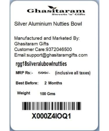 Ghasitaram Gifts Christmas Gifts Chocolates Hampers - Silver Aluminium Nutties Bowl Silver Aluminium Nutties Bowl with Cap - Buy Online on GoSupps.com