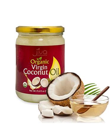 Jiva Organics 100% Virgin Coconut Oil 17.6 Ounce Glass Jar - Non-GMO - from Premium Fresh Sri Lankan Coconuts