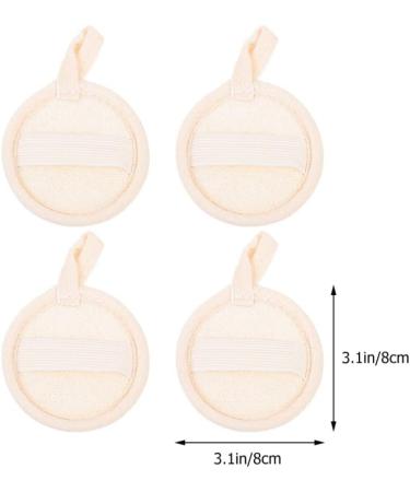 FRCOLOR Face Scrubber Set - 4pcs Exfoliating Loofah Pad for Bath & Shower - Natural Sponge Brush for Men & Women - Beige Skin Care Tools - Buy Online on GoSupps.com