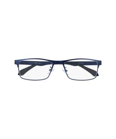 Silac - Blue Metal 7306 - Men's reading glasses - rectangular glasses - matt metal frame - light resistant and comfortable reading glasses - blue +1.00