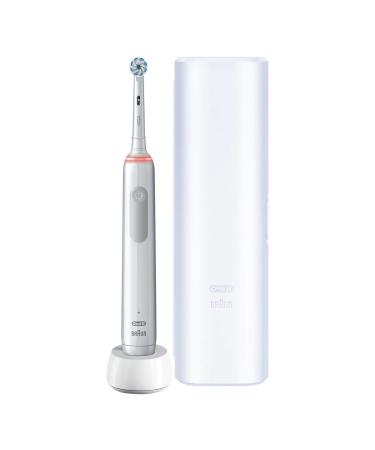 Oral-B Pro 3 3 500 electric toothbrush/electric toothbrush with 3 cleaning modes and visuals 360 pressure control for dental care travel case gift for me/her white