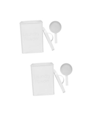 NOLITOY 2 Sets Washing Storage Bucket Laundry Room Organization and Storage Bin Wrought Iron White