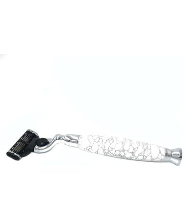 Buy Lefeda Men's Shaving Brush Set - Pure Roof Hair Natural Stone Handles Silver Stand - Premium Shaving Accessories for a Smooth Grooming Experience - Buy Online on GoSupps.com