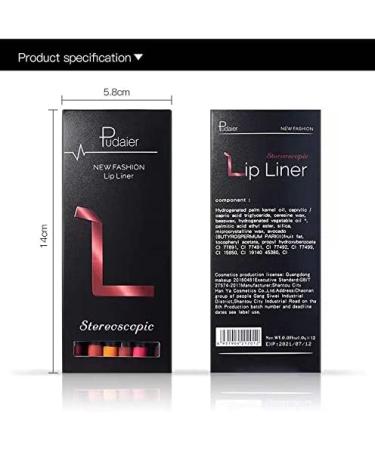 Beteligir Matte Lip Liner Pencil Set - 12 Assorted Colors | Waterproof & Long-Lasting Velvet Lip Liners - Natural Lip Makeup - Buy Online on GoSupps.com