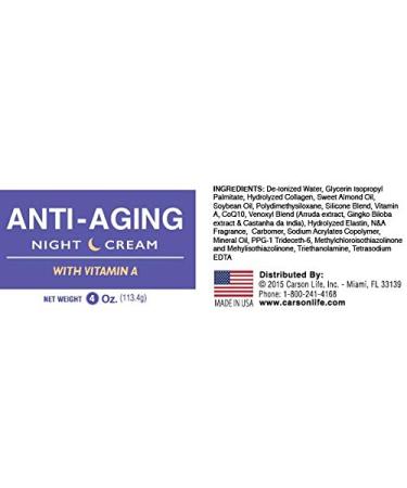 CARSON LIFE Day & Night Kit - Collagen Beauty Cream with Vitamin E - Anti Aging Night Cream - 4 oz - Rejuvenate Skin, Prevent Wrinkles - Made in USA - Buy Online on GoSupps.com