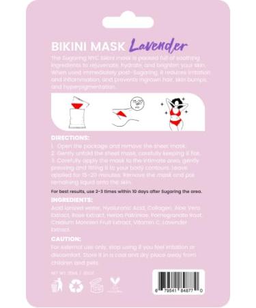NYC V-Shaped Bikini Collagen Gel Sheet Mask - Lavender | Hydrating & Firming Facial Treatment - Buy Online on GoSupps.com