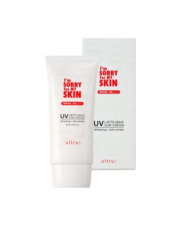 I'M SORRY FOR MY SKIN Lacto Aqua Sun Cream SPF50 Korean Skincare Moisturizing Sunscreen for Face & Body Light Texture Does Not Leave White Marks Suitable for Black Girls Travel Size 1.69 fl oz - Buy Online on GoSupps.com