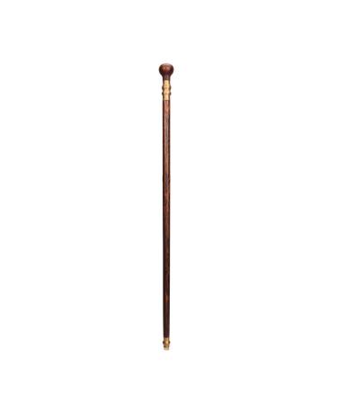 Cane Elderly Crutches Solid Wood Walking Stick Round Head Handle Civilian Rod Inlaid Aluminum Ring Length 88cm Available as Needed Truncated by Yourself Interesting