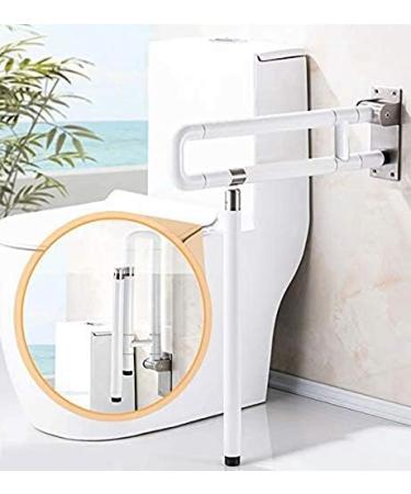 Foldable Toilet Grab Bar Handrail Shower Safe Handle Seat Support Non Slip Hand Grips for Disabled Elderly Handicap Stainless Steel White 75X71.5cm (White 75X71.5cm) - Buy Online on GoSupps.com