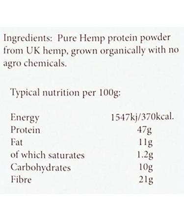 Venus Hemp Hemp Protein Powder Made from UK Grown Hemp Seeds Compostable Packaging 50% Protein 100% Plant Based Protein Pure Natural & Vegan 250g - Buy Online on GoSupps.com