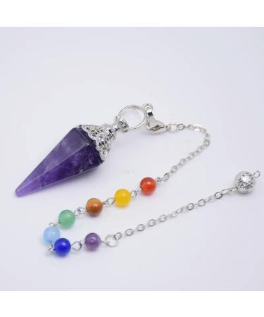 Shop Natural Stone Pendulum & 7 Chakra Necklace Premium Reiki Opal & Hexagonal Column Design for International Shipping - Buy Online on GoSupps.com