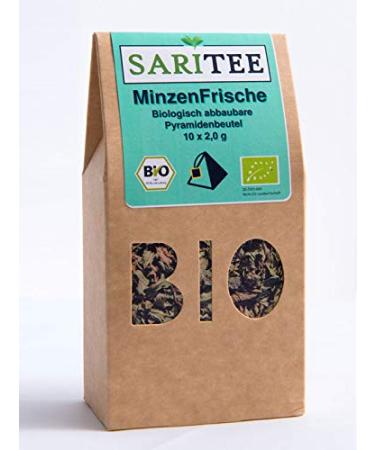 FRUTEG SARITEE Organic Mint Fresh in Pyramid Bags Peppermint tea with peppermintdriven organic cultivation Peppermint tea bag Peppermint Tea Organic Tea bag 10 x 2 g