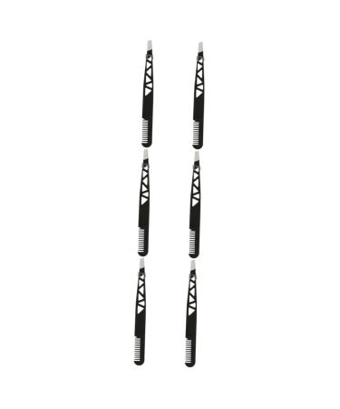 Healeeved 6 pieces make up tool eyebrow tailpat accessories eyebrow former dual use tweezers eyebrow tweezers 10x1cmx3pcs blackx3stk