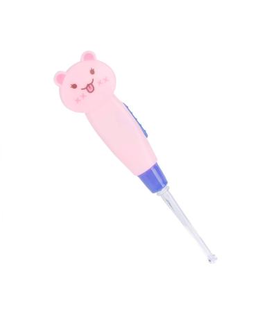 Pssopp Cute Baby Earpick ABS Ear Cleaner LED Earwax Remover with Replacement Head Pink Cat Green Easy to Use for Household and Travel Use (#1)