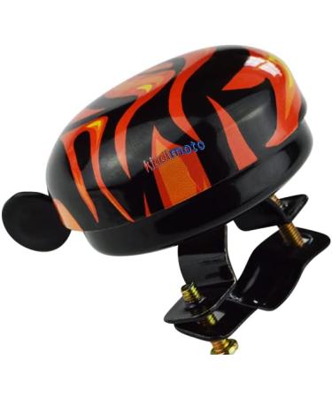 Kiddimoto Stainless Steel Bike Bell for Kids & Adults - Classic Ring Bell for Boys & Girls - Suitable for Bike Handlebars, MTB, Cruiser, Scooter - Flame Print Design - Bike Accessories - Buy Online on GoSupps.com