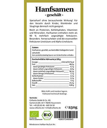 Buy Organic Peeled Hemp Seeds - Vegan Gluten-Free Natural Gold Seed (250g) | Premium Quality Superfood - Buy Online on GoSupps.com