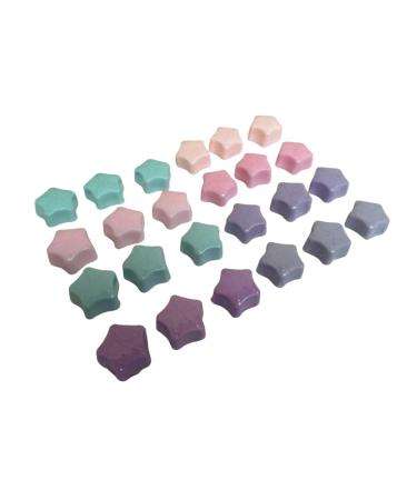 Generic 15 star-shaped glycerin and shea butter soaps in pastel tones and varied aromas.