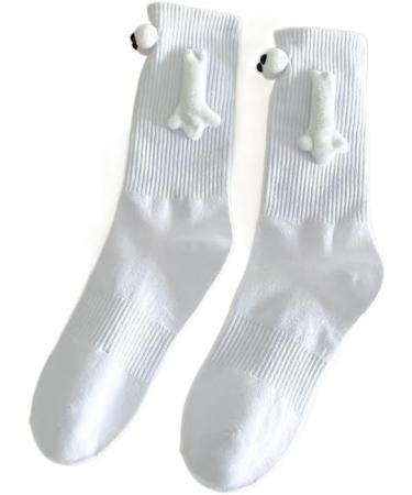 AYGJKIE Magnetic Suction Couple Socks | Funny 3D Holding Hands Design | Unisex White 35-43 - Buy Online on GoSupps.com