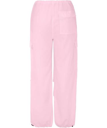 Parachute Pants Y2K Women Cargo Pants - Vintage Baggy Track Pants & 90s E-Girl Streetwear - XL Rosa - Buy Online on GoSupps.com