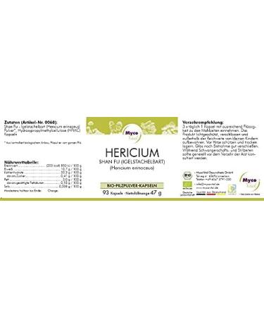 Hericium Powder | 500mg Superfood Mushroom Capsules | 100% Organic Vegan | 93 Capsules for Enhanced Health - Buy Online on GoSupps.com