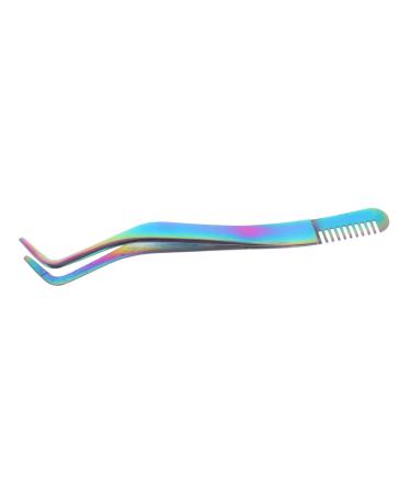 POPETPOP Eyelash Tweezers with Comb Lash Comb for Eyelash Eyebrow Tweezers Coin Tweezers 2 in 1 Lash Tweezer False Lashes Tweezer Ingrown Tweezers Straight Tweezer Stainless Steel First Aid