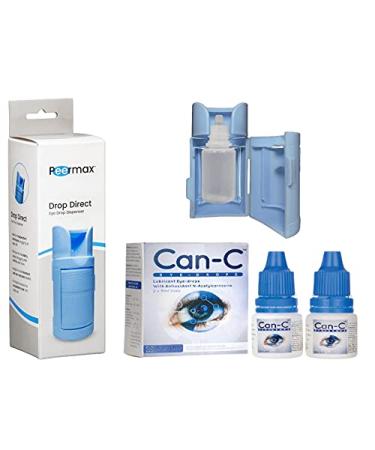 Can-C Lubricant Eye Drops with Antioxidant N-Acetylcarnosine | Effective Solution for Cataracts & Dry Eyes | Natural Eyedrop Ointment Also Includes Peermax Drop Direct Eye Drop Guide for Lens