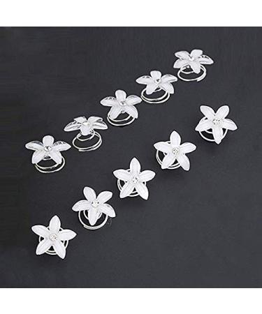 Hair spirals hair spiders 12 pieces white flowers bridal hair accessories wedding bridal jewelry bridal hair accessories hair clip