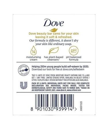 Do.vee Fresh Moisture Beauty Bathing Bar - Soft & Refreshed Skin 450g (Pack of 6) | Premium International Shipping - Buy Online on GoSupps.com