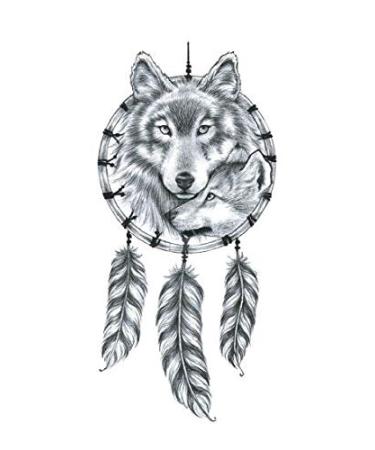 SanerLian Dream Catcher Temporary Tattoo Sticker Set of 12 (SF134) | Feather Wings Design | Waterproof | Shoulder Back Arm Hand | Men Women Adult | 10.5X6cm - Buy Online on GoSupps.com
