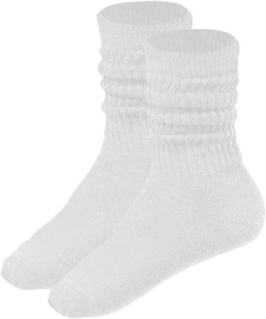 DooVid Toddler Slouch Knee High Socks - White | Boys Girls Cotton Long Crew Socks 3-5T - Buy Online on GoSupps.com