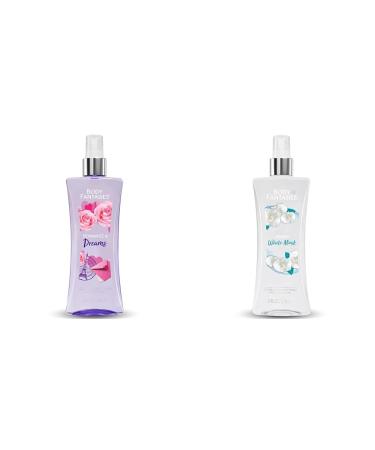 Body Fantasies Signature 8 Fluid Ounce Body Sprays Romance and Dreams & Fresh White Musk Scents