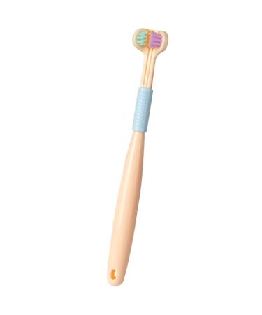 NGCG three -sided toothbrush sensory toothbrush soft bristles travel toothbrush for children full gum care gentle sensory toothbrush yellow