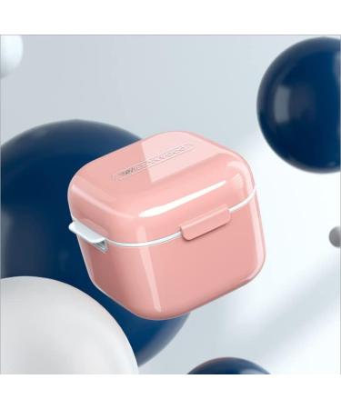 Denture Box Dental Bath with Strainer Portable False Teeth Storage Container Dual Purpose Hygienic Denture Case for Storage and Immersion of Mouthguards Retainers and Dental Appliances (Pink) - Buy Online on GoSupps.com