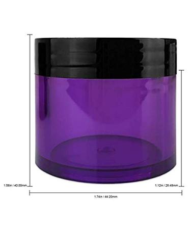 Buy Beauticom 6 Pieces Acrylic Round Clear Jars - Perfect for Creams Lotions Makeup Cosmetics & More - Purple Base with Black Lids - International Shipping Available - Buy Online on GoSupps.com