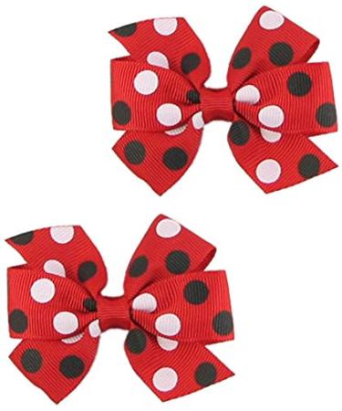 Baby Hair Clips,Cute Hair Clips for Girls,Hair Clips for Women-2ct 3" Red Hair Bows for Girls-Baby Bows Hair Clip Metal Alligator Clips for Hair,Hair Accessories for Women, Hair Accessories for Girls Red and Black