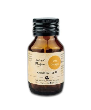 Meißner Tremonia - 50ml bar soap "Wild Oranges" - Bartshampoo without artificial additives - vegan bartshampoo for men with organic olive oil for intensive care - for daily beard care