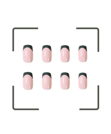 Buy Bufenia Dark Green Oval Fake Nail Tips - Shiny French Press Acrylic Nails for Women & Girls - Complete Cover - Buy Online on GoSupps.com