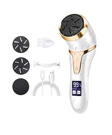 BETUFIARY Electric Foot Callus Remover, Rechargeable Foot Care Scraper Pedicure Tools, Professional Foot Scrubber Dead Skin Remover with 3 Grinding Heads, Waterproof Foot File for Hard Cracked Skin…