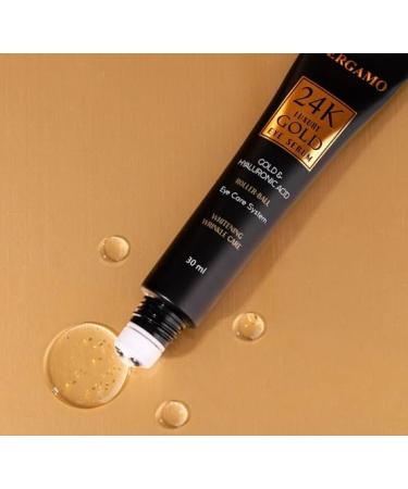 bergamo Luxury 24K Gold & Octo Hyaluronic Acid Eye Cream 1.01fl oz/30mL with Ball Roller Applicator | Made in Korea K Beauty Korean Skin Care Eye Wrinkle Care Skin Brightening Cooling&Massasge Roller - Buy Online on GoSupps.com