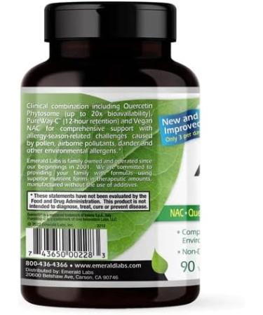 Emerald Labs Allergy Health - Natural Allergy Pills with Vitamin C, Quercetin, and Bromelain - 90 Capsules - Buy Online on GoSupps.com