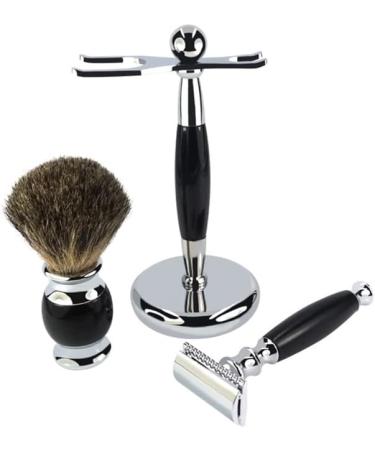 BGGIWY Men's 3-in-1 Razor Brush - Chrome-Plated Shaving Set for Beard & Hair - 15.6cm Black - Buy Online on GoSupps.com