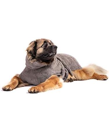 Shop Lills Dog Wadder - 100% Organic Cotton Bathrobe Extra Absorbent Stone Gray 4XL (80 cm Back Length) - Perfect for International Shipping - Buy Online on GoSupps.com