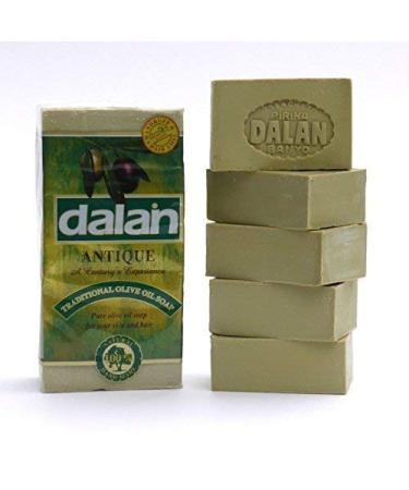 5 x 180g Bar Natural 100% Pure Olive Oil Soap Dalan Turkish Bath Handmade Turkey