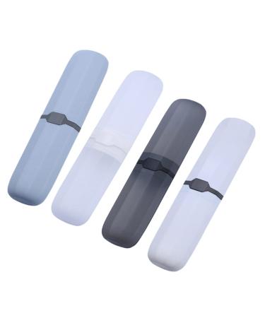 Healifty Portable Storage Box Home Brush Portable Outdoorswhite Travel Random Plastic Gray-Blue Men School Toothpaste Toothbrush Black Case Travel Transparent Each Storage and Cover Tube Holder 20X5.5cm As Shown