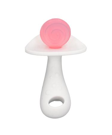Baby bite ring made of silicone cookable large in candy shape cheese stuff for toddlers for teething from 6 to 12 months suitable for infants and toddlers (pink white)