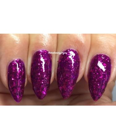 Bluesky Gel Nail Polish SECRET SANTA DEEP PINK CHUNKY GLITTER 63901 Diamond Sparkle UV LED Soak Off 10m(Requires LED/UV Lamp to Dry) - Buy Online on GoSupps.com