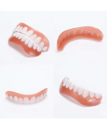 Brigtviee 2 Pairs of Dentures Cosmetic Veneers Temporary Whitening Click Veneers for Women and Men Adjustable Top and Bottom Veneers for a Confident Smile - Buy Online on GoSupps.com